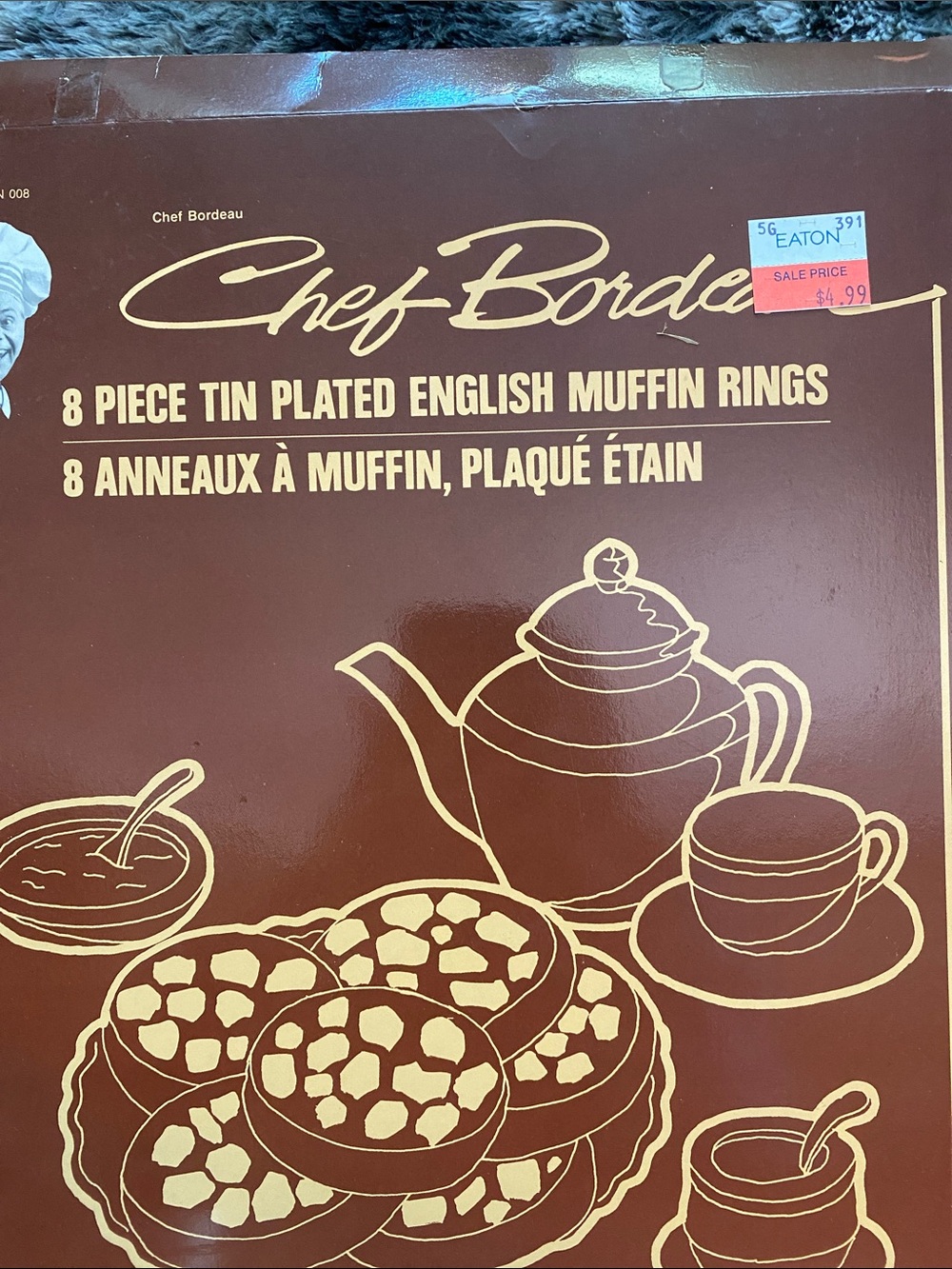 2 Vintage Chef Bordeau 8-Piece Tin Plated English Muffin Rings and trays - Picture 7 of 16